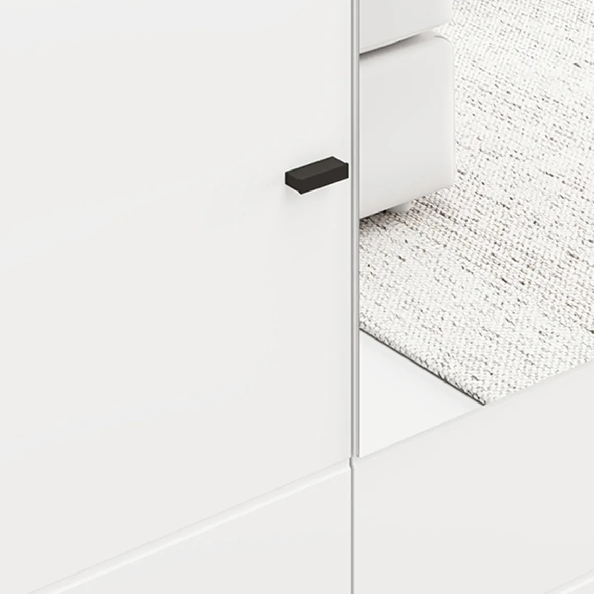 Guardaroba Grande Bianco Opaco Marrone Rovere Nodi 2 Ripiani 2 Cassetti 155x208h cm, Appendiabiti - Spigno