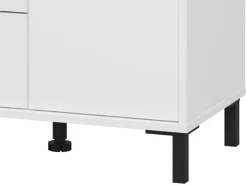 Altri Guardaroba > Dmora Guardaroba Grande Bianco Opaco Nero 6 Ripiani un Cassetto 93x192.5h cm, Appendiabiti - Cimitile Nero, Bianco Opaco