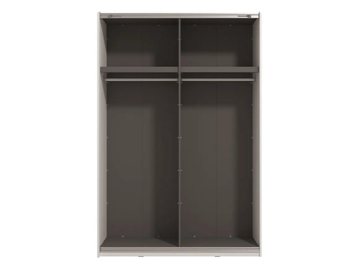 Altri Guardaroba > Dmora Guardaroba Grande Bianco Opaco Nero Appendiabiti 2 Ripiani 145.5x217.5h cm, Apertura Scorrevole - Tredozio Nero, Bianco Opaco