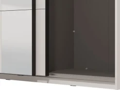Altri Guardaroba > Dmora Guardaroba Grande Bianco Opaco Nero Appendiabiti 2 Ripiani 145.5x217.5h cm, Apertura Scorrevole - Tredozio Nero, Bianco Opaco