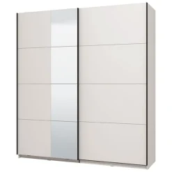 Altri Guardaroba > Dmora Guardaroba Grande Bianco Opaco Nero Appendiabiti 2 Ripiani 195x217.5h cm, Apertura Scorrevole - Siri Nero, Bianco Opaco