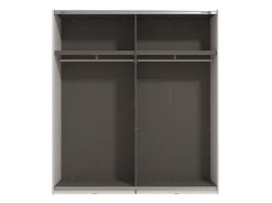 Altri Guardaroba > Dmora Guardaroba Grande Bianco Opaco Nero Appendiabiti 2 Ripiani 195x217.5h cm, Apertura Scorrevole - Siri Nero, Bianco Opaco