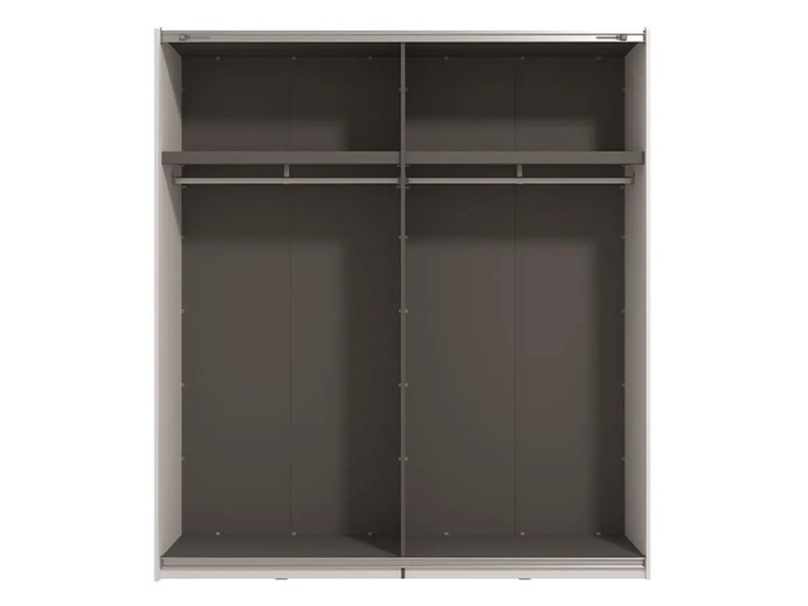 Altri Guardaroba > Dmora Guardaroba Grande Bianco Opaco Nero Appendiabiti 2 Ripiani 195x217.5h cm, Apertura Scorrevole - Siri Nero, Bianco Opaco