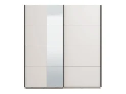 Altri Guardaroba > Dmora Guardaroba Grande Bianco Opaco Nero Appendiabiti 2 Ripiani 195x217.5h cm, Apertura Scorrevole - Siri Nero, Bianco Opaco