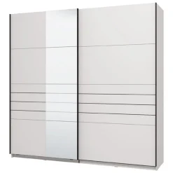 Altri Guardaroba > Dmora Guardaroba Grande Bianco Opaco Nero Appendiabiti 2 Ripiani 245x217.5h cm, Apertura Scorrevole - Peio Nero, Bianco Opaco