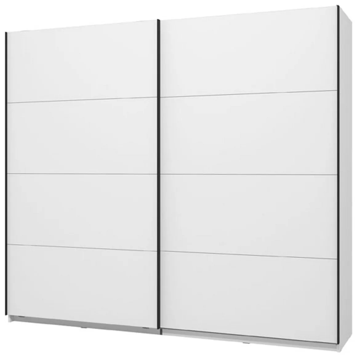 Altri Guardaroba > Dmora Guardaroba Grande Bianco Opaco Nero Appendiabiti 2 Ripiani 267x217h cm, Apertura Scorrevole - Tures Nero, Bianco Opaco