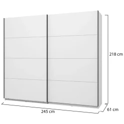 Altri Guardaroba > Dmora Guardaroba Grande Bianco Opaco Nero Appendiabiti 2 Ripiani 267x217h cm, Apertura Scorrevole - Tures Nero, Bianco Opaco