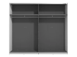 Altri Guardaroba > Dmora Guardaroba Grande Bianco Opaco Nero Appendiabiti 2 Ripiani 267x217h cm, Apertura Scorrevole - Tures Nero, Bianco Opaco