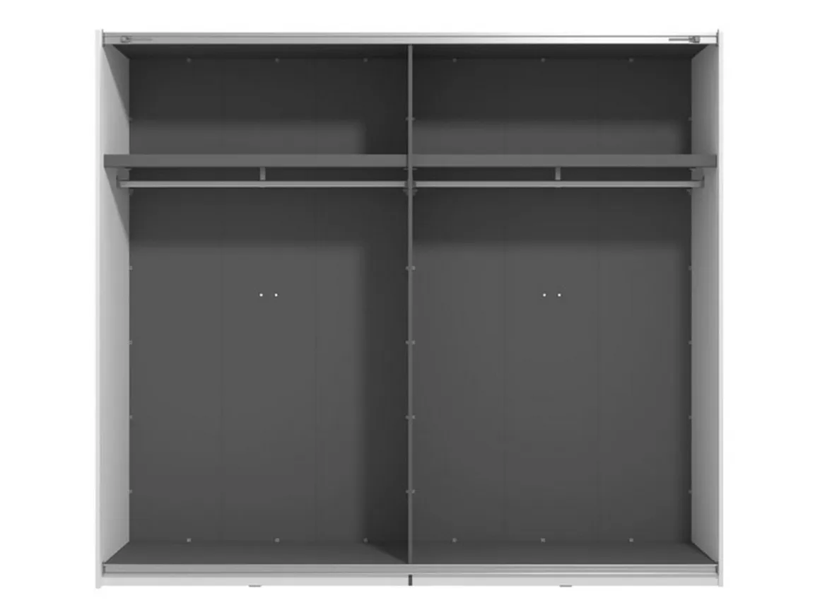 Altri Guardaroba > Dmora Guardaroba Grande Bianco Opaco Nero Appendiabiti 2 Ripiani 267x217h cm, Apertura Scorrevole - Tures Nero, Bianco Opaco