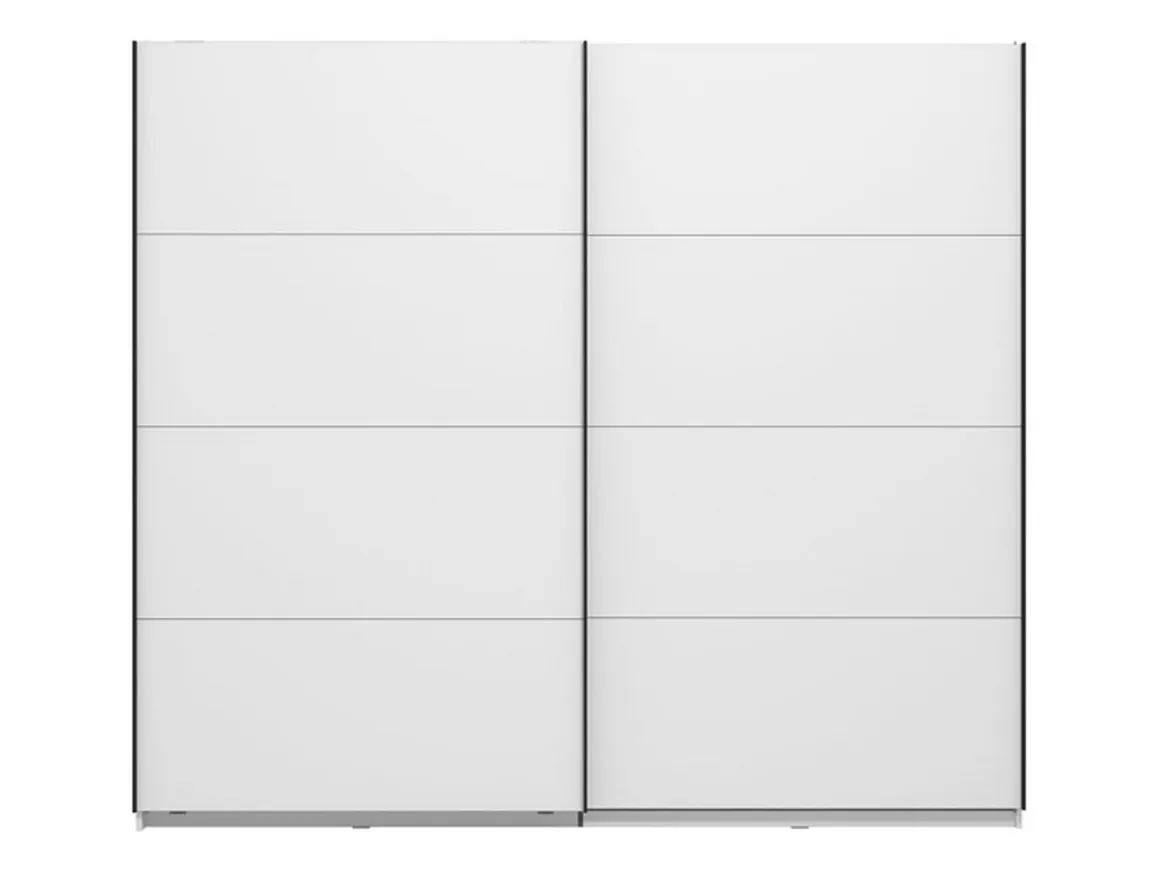 Altri Guardaroba > Dmora Guardaroba Grande Bianco Opaco Nero Appendiabiti 2 Ripiani 267x217h cm, Apertura Scorrevole - Tures Nero, Bianco Opaco