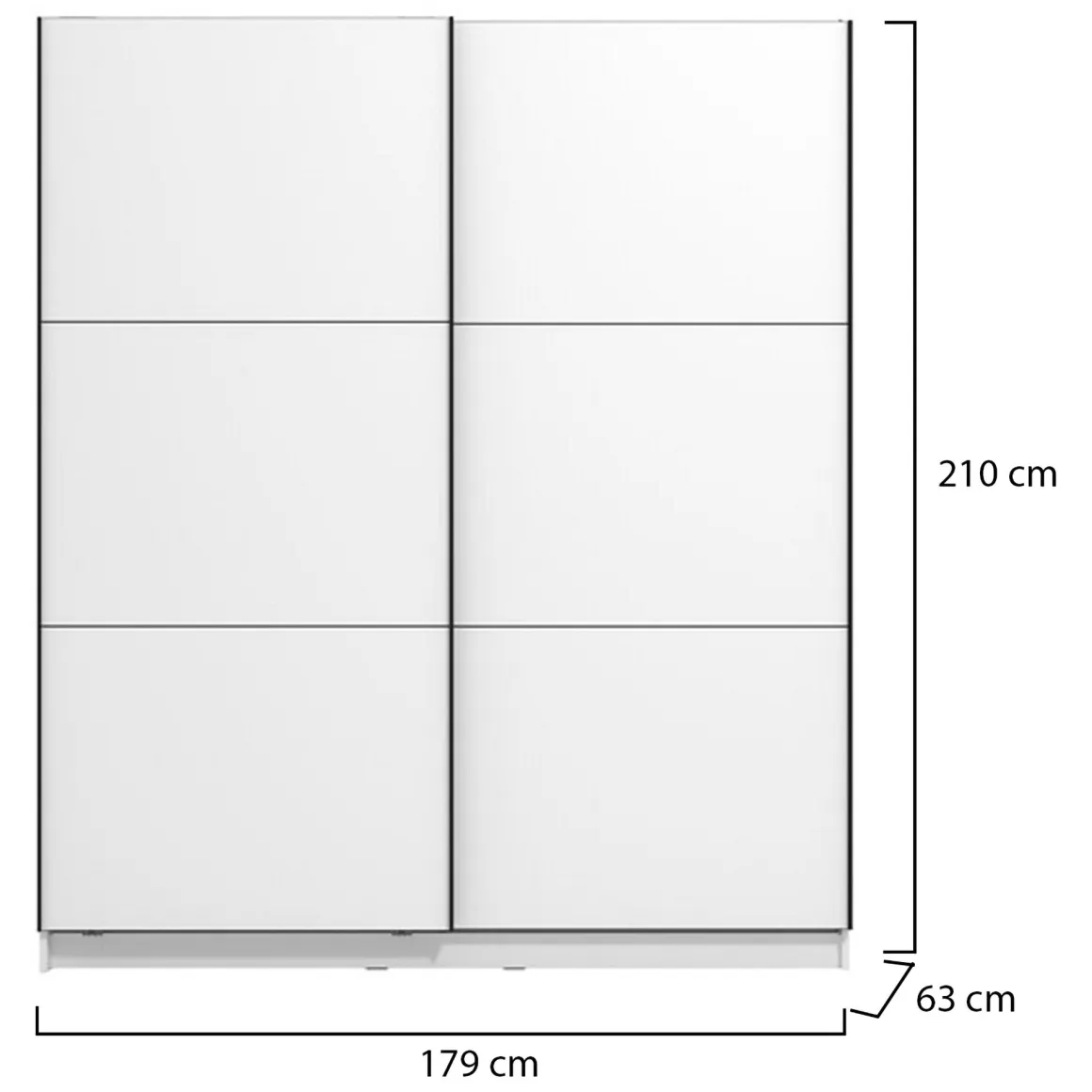 Altri Guardaroba > Dmora Guardaroba Grande Bianco Opaco Nero Appendiabiti 5 Ripiani 205x215.5h cm, 8 Vani - Orero Nero, Bianco Opaco