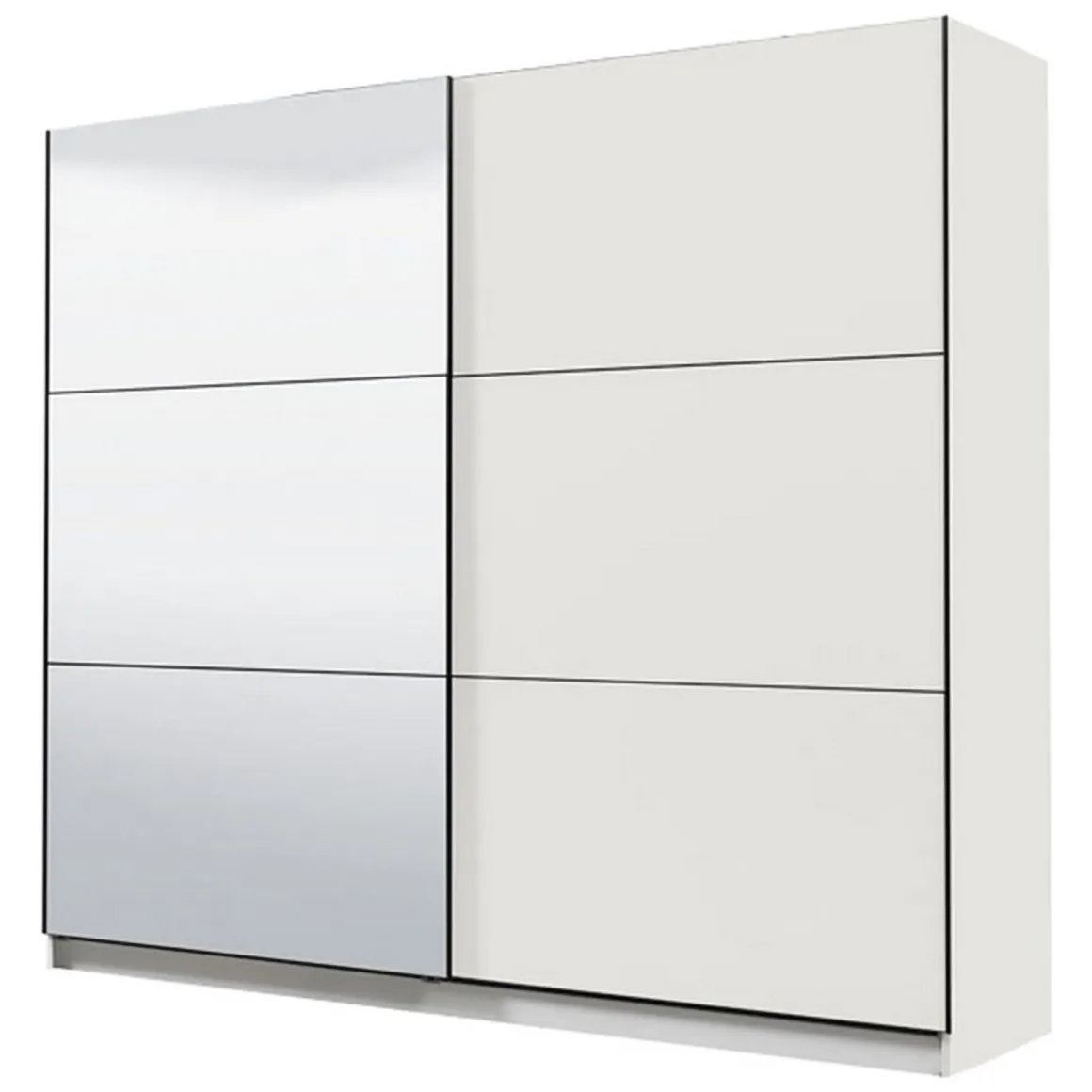 Altri Guardaroba > Dmora Guardaroba Grande Bianco Opaco Nero Appendiabiti 8 Ripiani 251x215.5h cm, 12 Vani - Pedavena Nero, Bianco Opaco