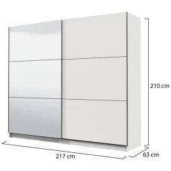 Altri Guardaroba > Dmora Guardaroba Grande Bianco Opaco Nero Appendiabiti 8 Ripiani 251x215.5h cm, 12 Vani - Pedavena Nero, Bianco Opaco