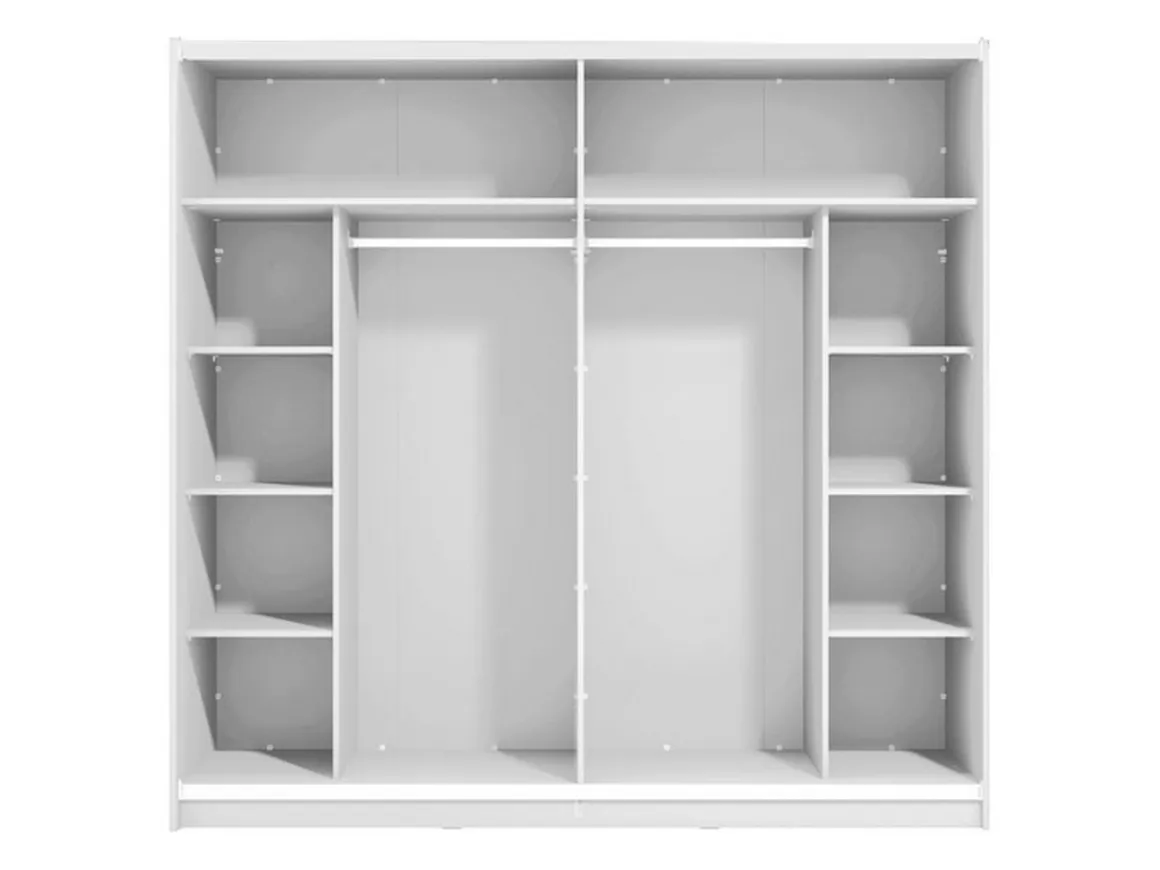 Altri Guardaroba > Dmora Guardaroba Grande Bianco Opaco Nero Appendiabiti 8 Ripiani 251x215.5h cm, 12 Vani - Pedavena Nero, Bianco Opaco