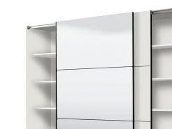 Altri Guardaroba > Dmora Guardaroba Grande Bianco Opaco Nero Appendiabiti 8 Ripiani 251x215.5h cm, 12 Vani - Pedavena Nero, Bianco Opaco