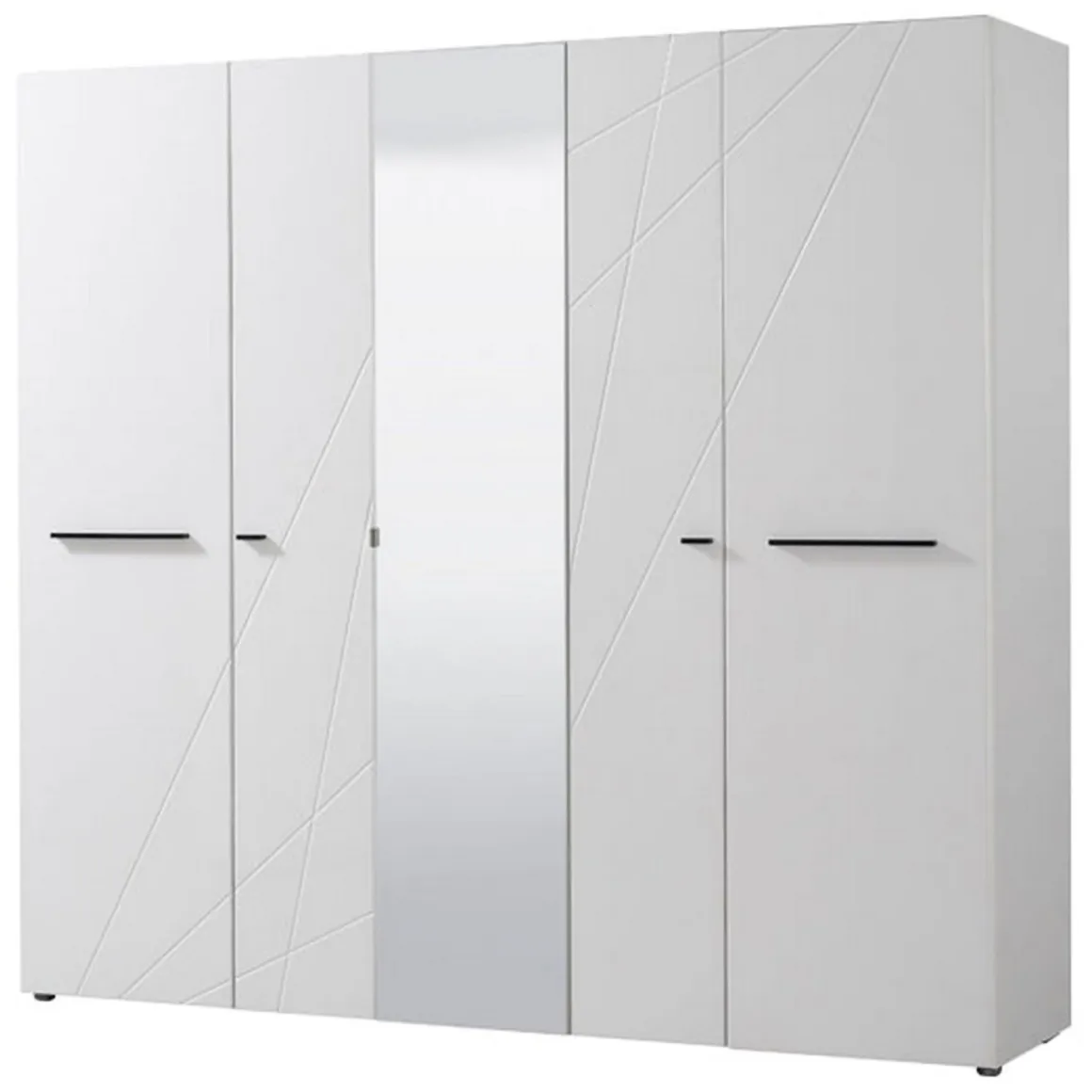 Altri Guardaroba > Dmora Guardaroba Grande Bianco Opaco Trasparente Appendiabiti 6 Ripiani 262.5x224h cm, Apertura Scorrevole - Carasco Trasparente, Bianco Opaco