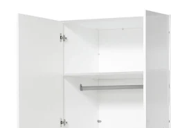 Altri Guardaroba > Dmora Guardaroba Grande Bianco Opaco Trasparente Appendiabiti 6 Ripiani 262.5x224h cm, Apertura Scorrevole - Carasco Trasparente, Bianco Opaco