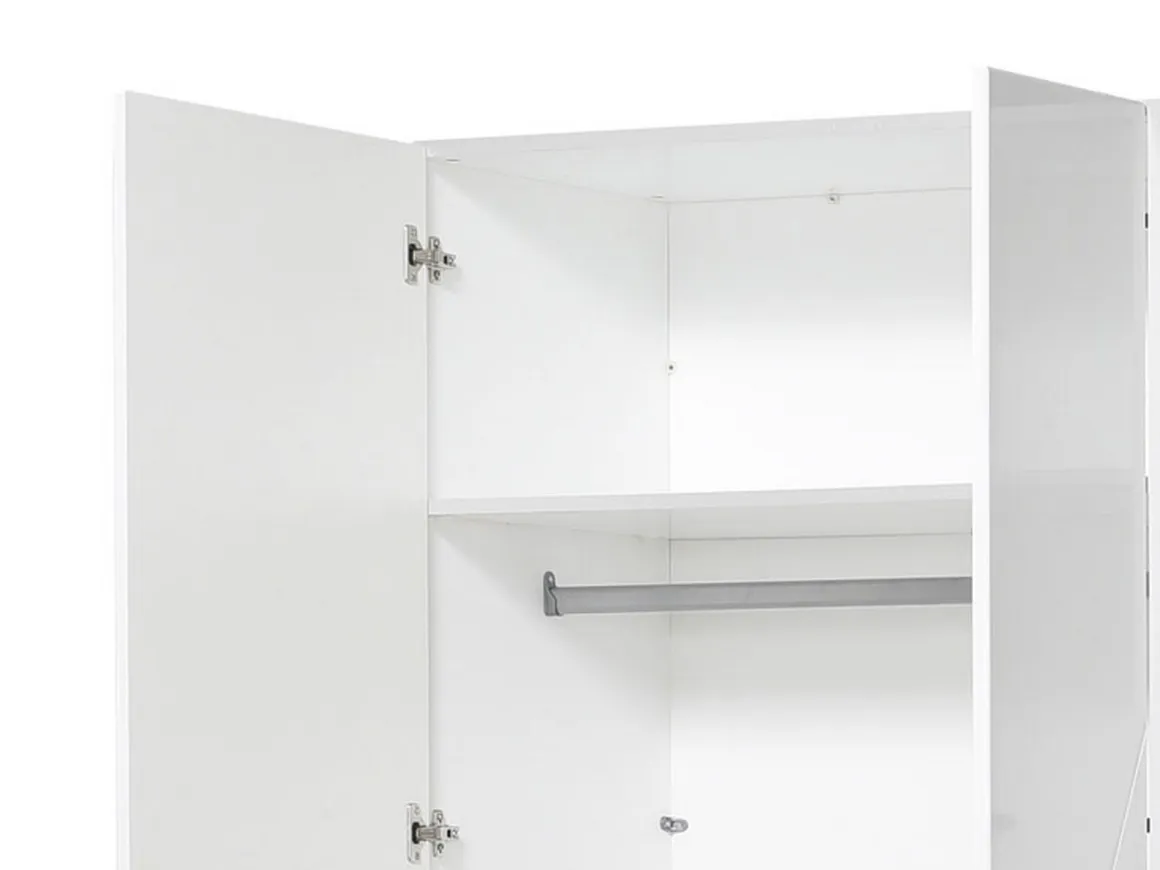 Altri Guardaroba > Dmora Guardaroba Grande Bianco Opaco Trasparente Appendiabiti 6 Ripiani 262.5x224h cm, Apertura Scorrevole - Carasco Trasparente, Bianco Opaco