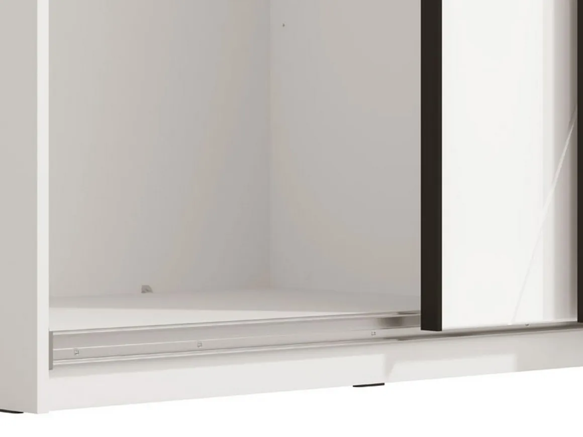 Guardaroba Grande Bianco Opaco Trasparente Appendiabiti 6 Ripiani 262.5x224h cm, Apertura Scorrevole - Rutino