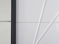 Guardaroba Grande Bianco Opaco Trasparente Appendiabiti 6 Ripiani 262.5x224h cm, Apertura Scorrevole - Rutino