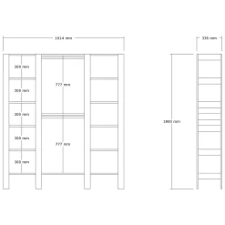 Altri Guardaroba > Dmora Guardaroba Grande 10 Ripiani Appendiabiti 161x180h cm, 12 Vani - Nerviano Bianco