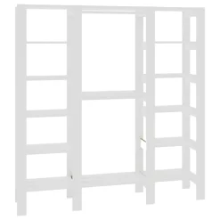 Altri Guardaroba > Dmora Guardaroba Grande 10 Ripiani Appendiabiti 161x180h cm, 12 Vani - Nerviano Bianco