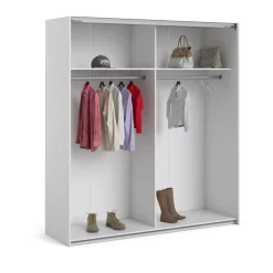 Altri Guardaroba > Dmora Guardaroba Grande 2 Ripiani Appendiabiti 51x204h cm, Cassetti - Holder Bianco