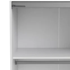 Guardaroba Grande Bianco 2 Ripiani Appendiabiti 182x200h cm, 4 Vani - Neive