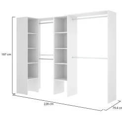 Cabine Armadio|Altri Guardaroba > Dmora Guardaroba grande classico 228x187h cm - Antilope Bianco