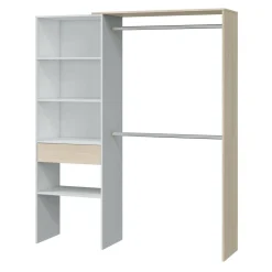 Guardaroba grande classico bianco e rovere 158x187h cm - Amico