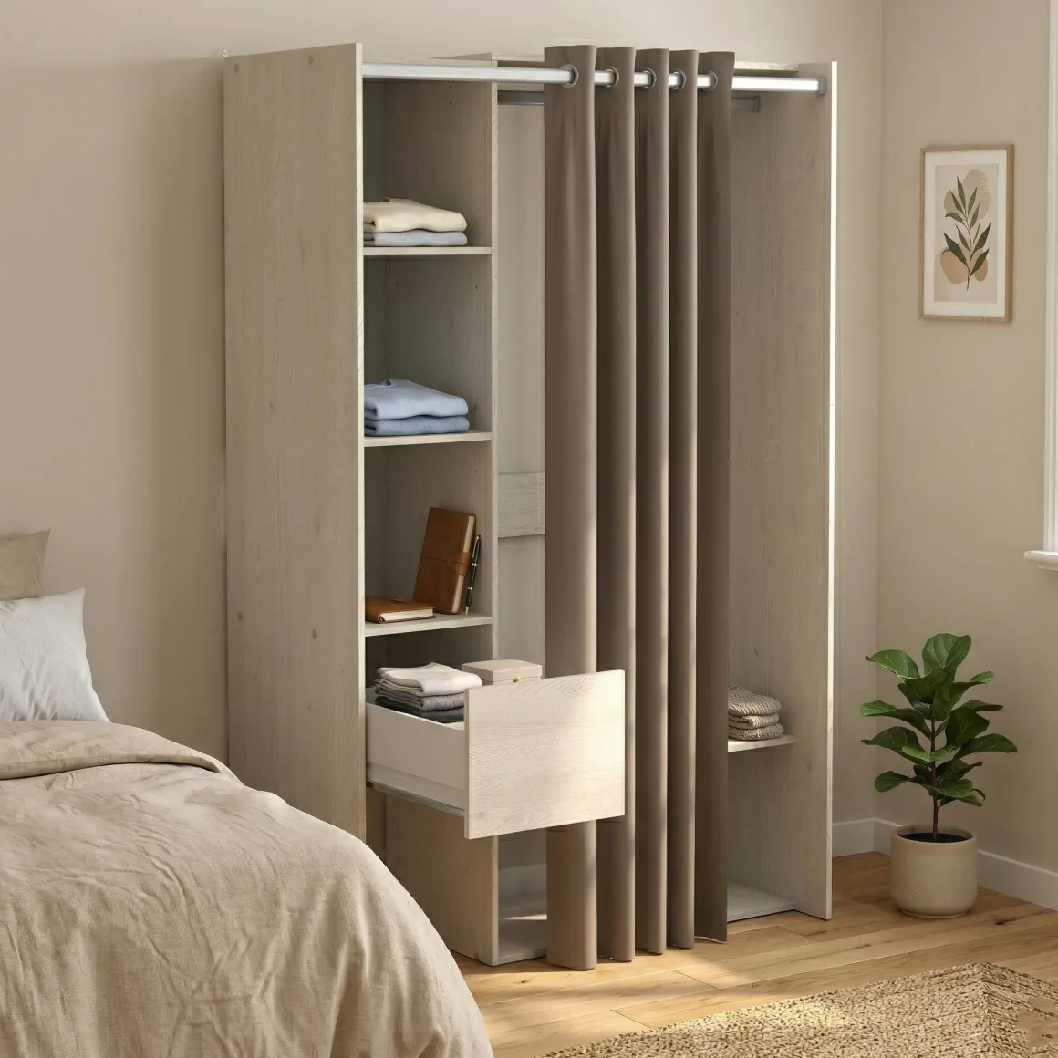Guardaroba grande con appendiabiti rovere 119x183h cm - Elettori