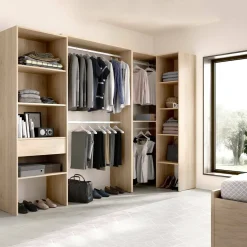 Cabine Armadio|Altri Guardaroba > Dmora Guardaroba grande con appendiabiti rovere 79x185h cm - Arpagone Marrone Rovere