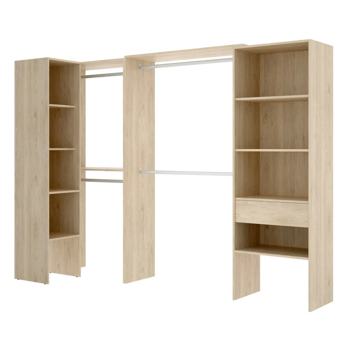 Cabine Armadio|Altri Guardaroba > Dmora Guardaroba grande con appendiabiti rovere 79x185h cm - Arpagone Marrone Rovere