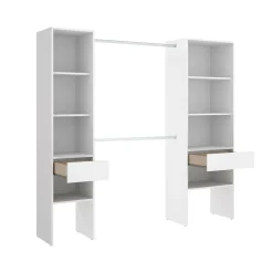 Altri Guardaroba|Camera Da Letto > Dmora Guardaroba grande con ripiani regolabili 200x215h cm - Persefone Bianco