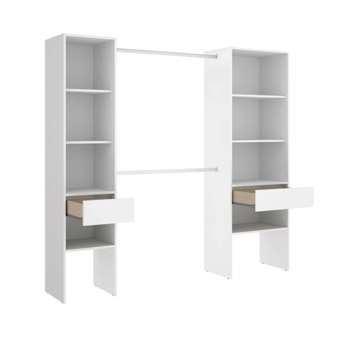 Guardaroba grande con ripiani regolabili bianco 160x185h cm - Siony