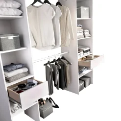 Guardaroba grande con ripiani regolabili bianco 160x185h cm - Siony