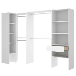 Guardaroba grande con ripiani regolabili bianco 248x187h cm - Florita