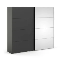 Guardaroba grande con specchio nero 242x220h cm - Catalina