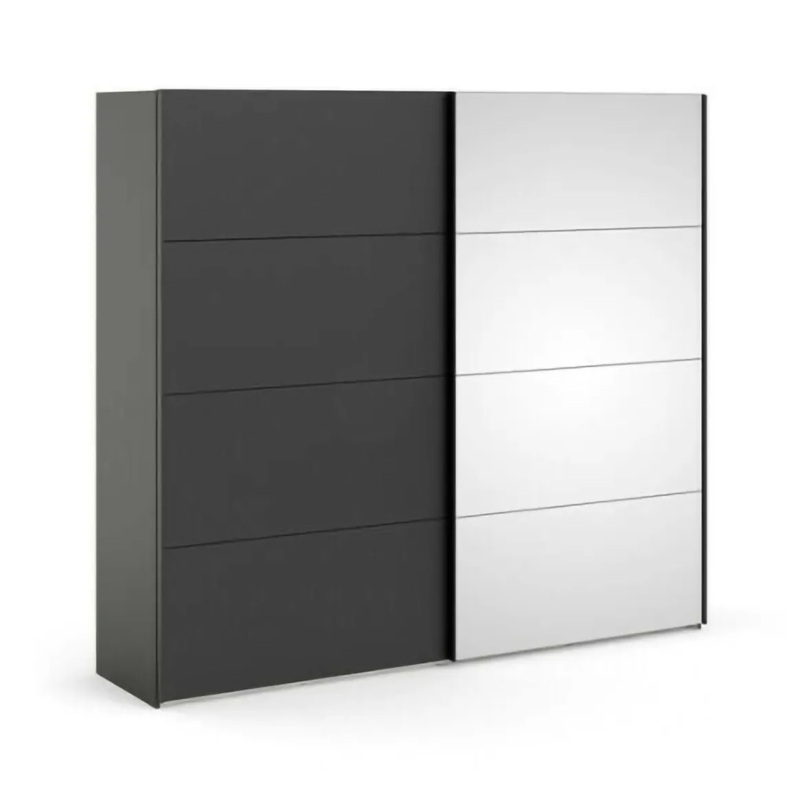 Guardaroba grande con specchio nero 242x220h cm - Catalina