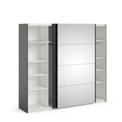 Guardaroba grande con specchio nero 242x220h cm - Catalina
