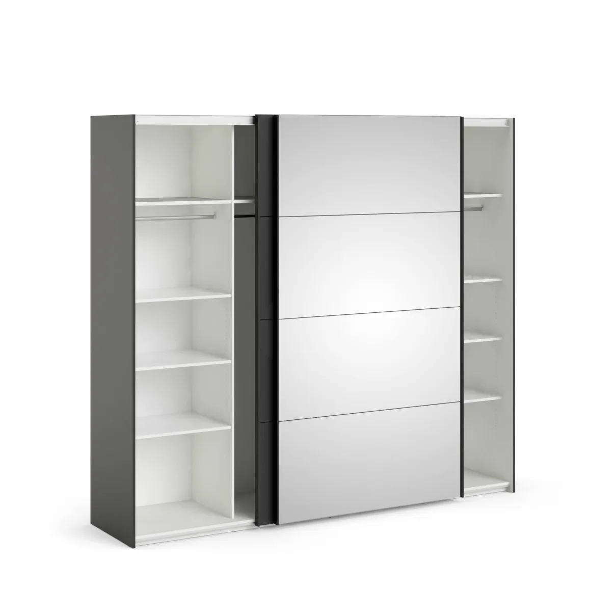 Guardaroba grande con specchio nero 242x220h cm - Catalina
