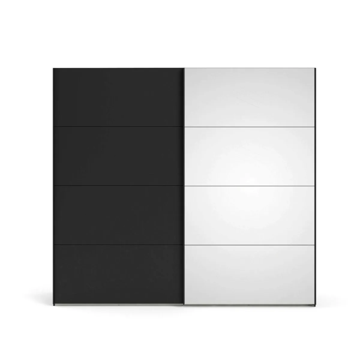 Guardaroba grande con specchio nero 242x220h cm - Catalina