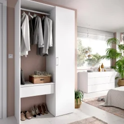 Camera Da Letto > Dmora Guardaroba grande in legno 98x187h cm - Actor Bianco