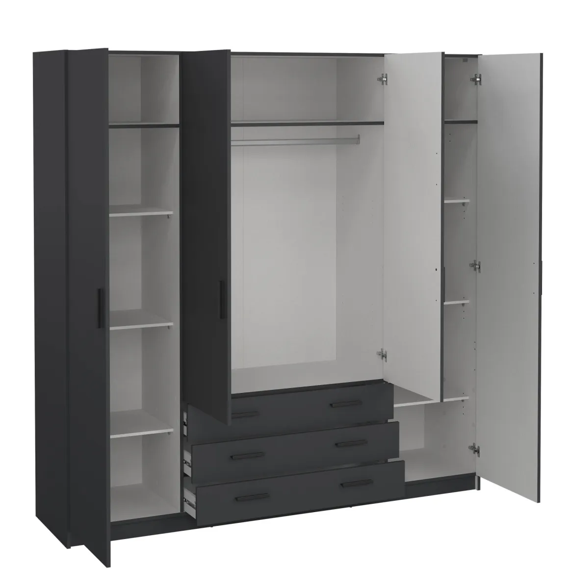 Guardaroba grande in legno grigio 195x200h cm - Epipola