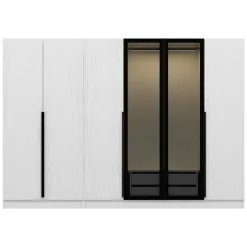 Altri Guardaroba > Dmora Guardaroba Grande in Legno Nobilitato Nero, Bianco Fume