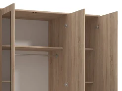 Altri Guardaroba > Dmora Guardaroba Grande Appendiabiti 9 Ripiani 140x182h cm, 2 Cassetti - Paterno Marrone Noce
