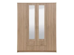 Altri Guardaroba > Dmora Guardaroba Grande Appendiabiti 9 Ripiani 140x182h cm, 2 Cassetti - Paterno Marrone Noce