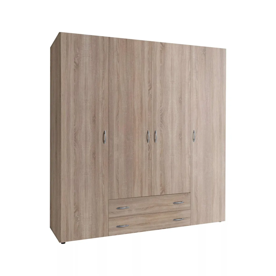 Guardaroba Grande Marrone Rovere 2 Cassetti Apertura Battente 160x177h cm, 4 Ante - Vigonza