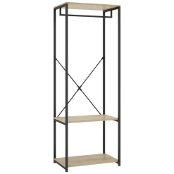 Cabine Armadio|Altri Guardaroba > Dmora Guardaroba Grande Marrone Rovere Nero 2 Ripiani Appendiabiti 40x167h cm, Cassetti - Cortez Nero, Marrone Rovere