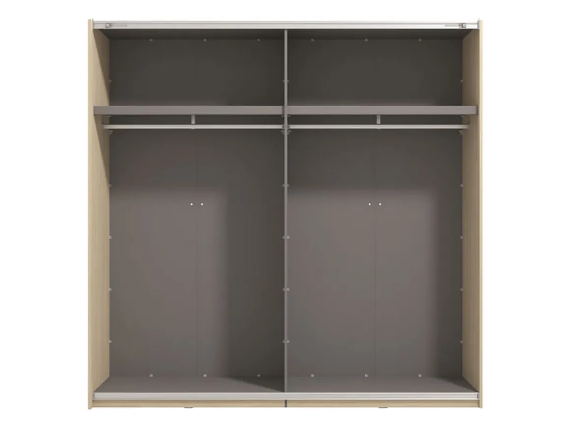 Altri Guardaroba > Dmora Guardaroba Grande Marrone Rovere Nero Fume Appendiabiti 10 Ripiani 270x210h cm, 6 Ante - Roviano Nero Fume, Marrone Rovere